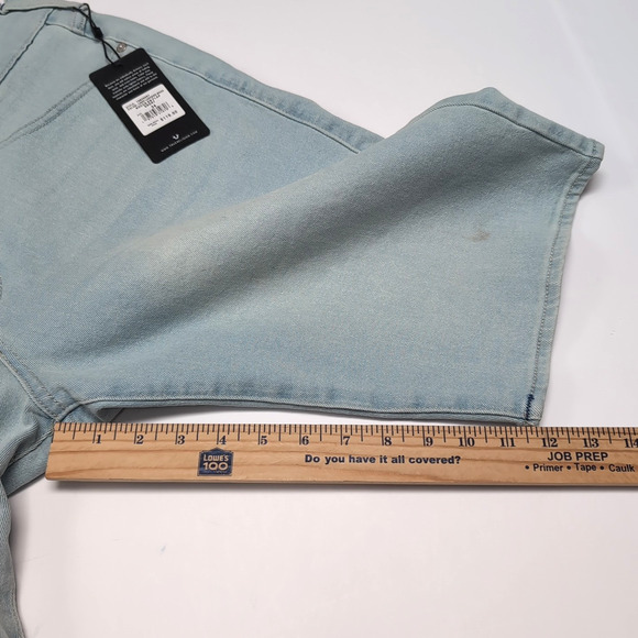 True Religion Rocco Denim Shorts Mens Size 34 Flap Light Wash Jean Jorts NEW NWT - Picture 16 of 16